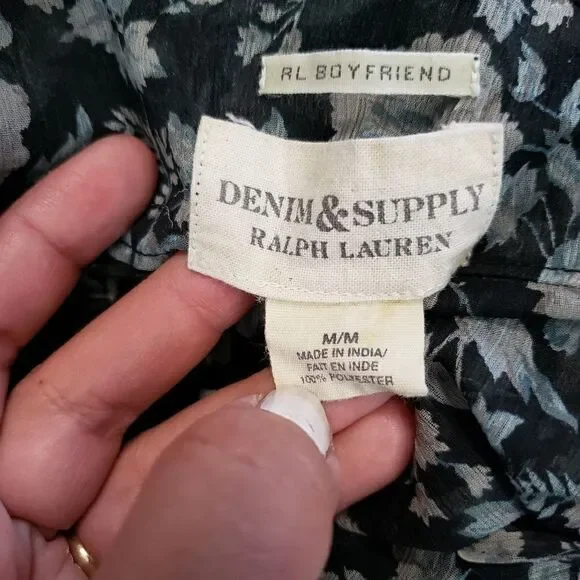 Ralph Lauren denim & supply sheer floral blouse - Picture 3 of 6